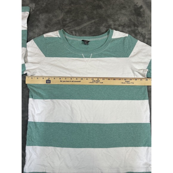 Eddie Bauer Women's Striped Long Sleeve Large Green Teal - Picture 6 of 9